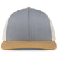 Pacific Headwear Trucker Snapback Cap - Heather Grey/Beige/Amber Gold