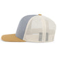 Pacific Headwear Trucker Snapback Cap - Heather Grey/Beige/Amber Gold