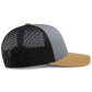 Pacific Headwear Trucker Snapback Cap - Heather Grey/Lt Charcoal/Amber Gold