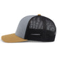 Pacific Headwear Trucker Snapback Cap - Heather Grey/Lt Charcoal/Amber Gold