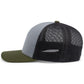 Pacific Headwear Trucker Snapback Cap - Heather Grey/Lt Charcoal/Moss Green