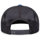 Pacific Headwear Trucker Snapback Cap - Heather Grey/Lt Charcoal/Ocean Blue