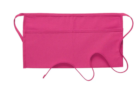 Deluxe Pocket Waist Apron (two pockets) - Hot Pink