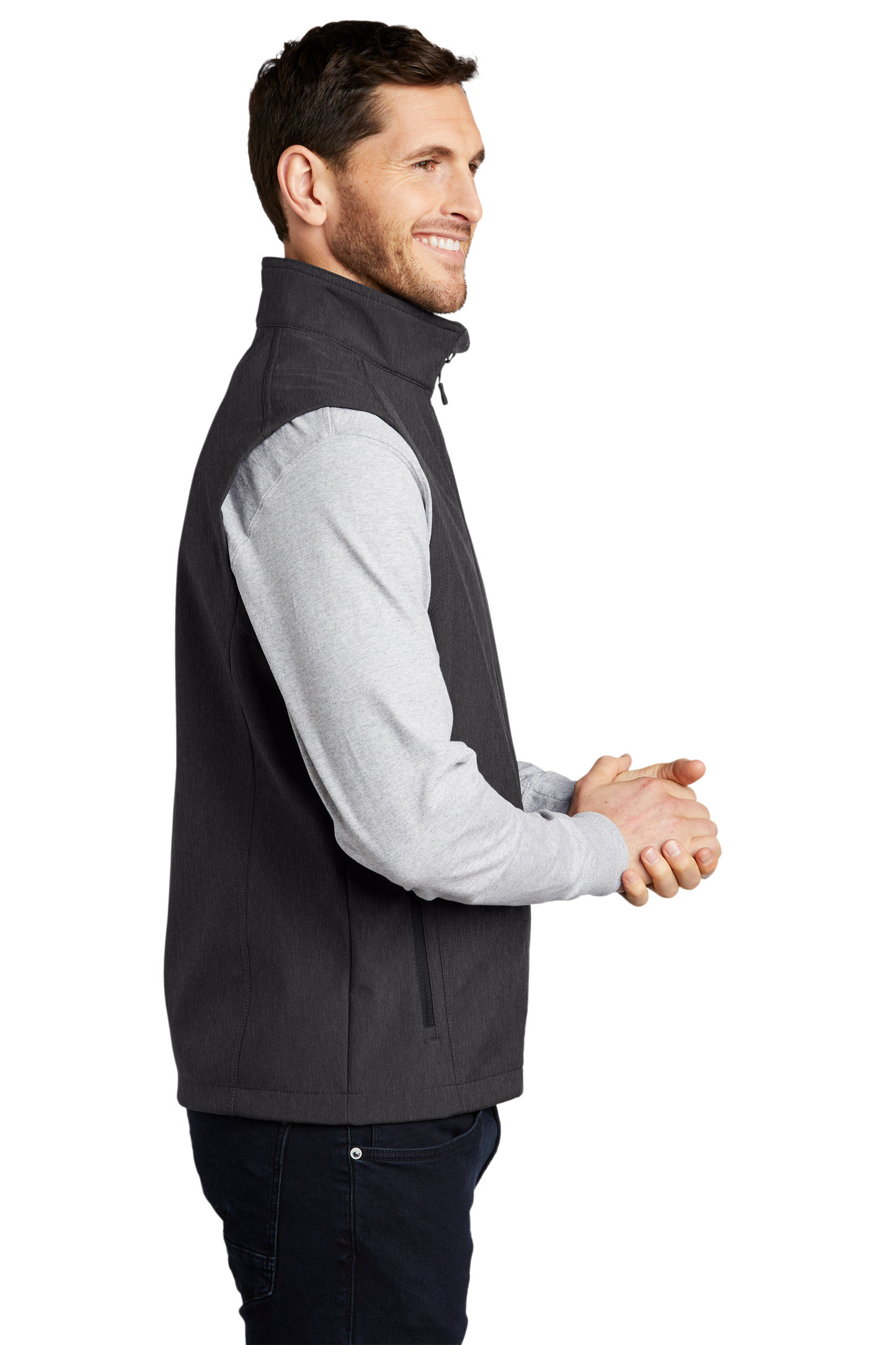 Port Authority® Core Soft Shell Vest - Black Charcoal Heather