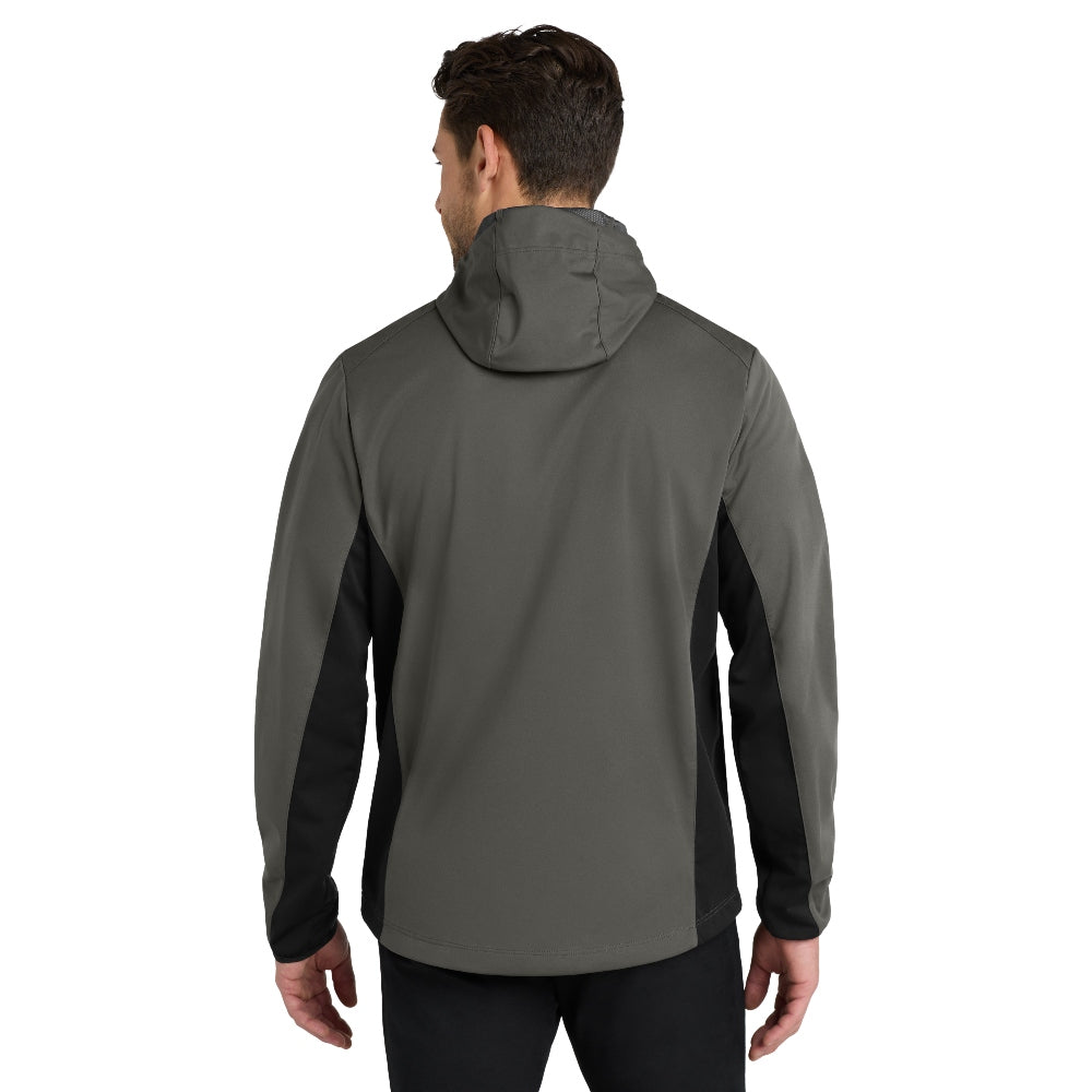 Port Authority® Active Hooded Soft Shell Jacket - Grey Steel/Deep Black
