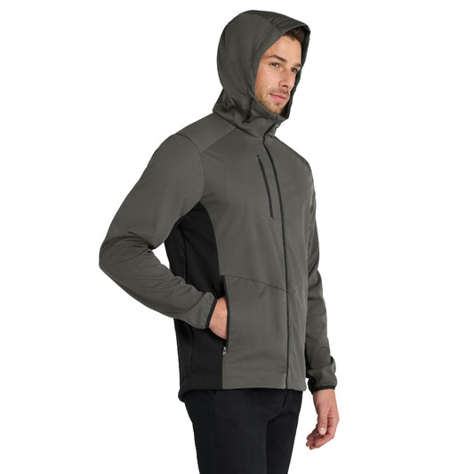 Port Authority® Active Hooded Soft Shell Jacket - Grey Steel/Deep Black