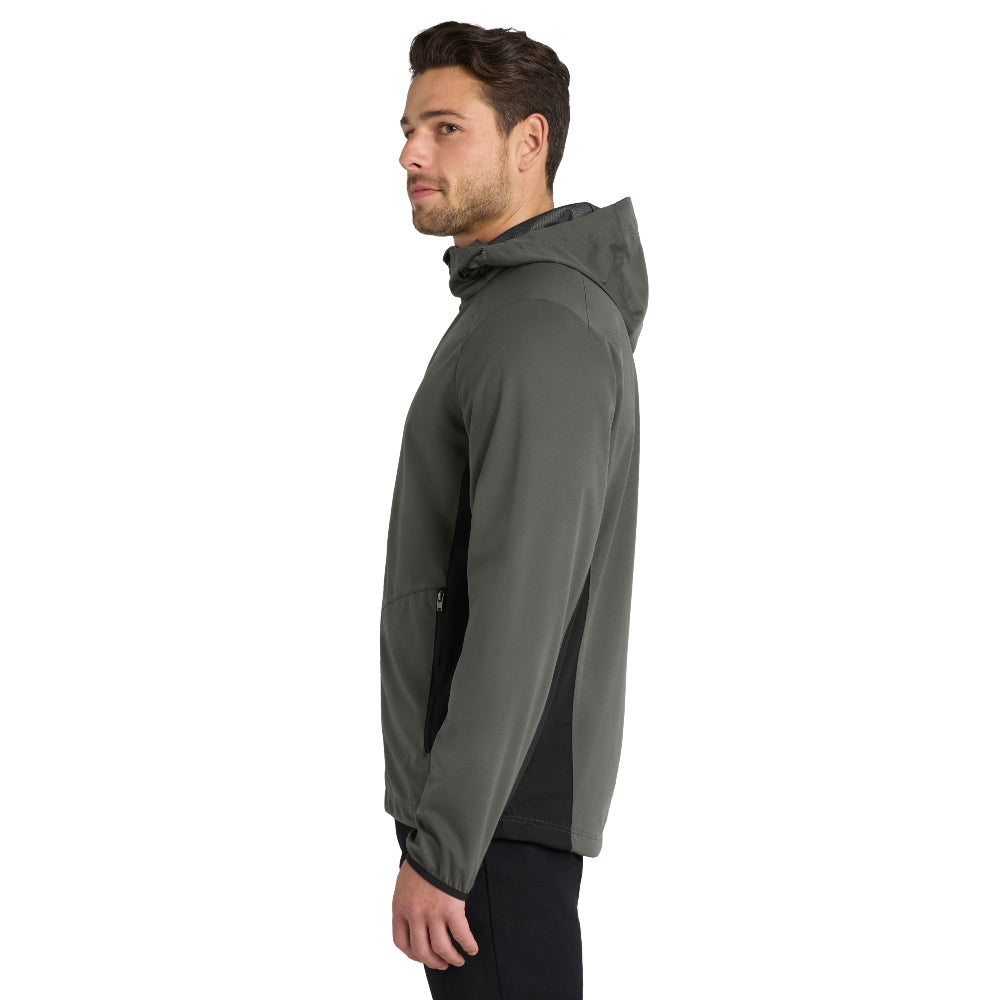 Port Authority® Active Hooded Soft Shell Jacket - Grey Steel/Deep Black