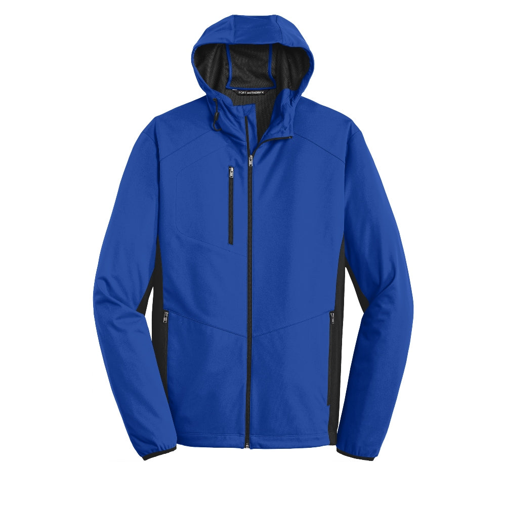 Port Authority® Active Hooded Soft Shell Jacket - True Royal/Deep Black