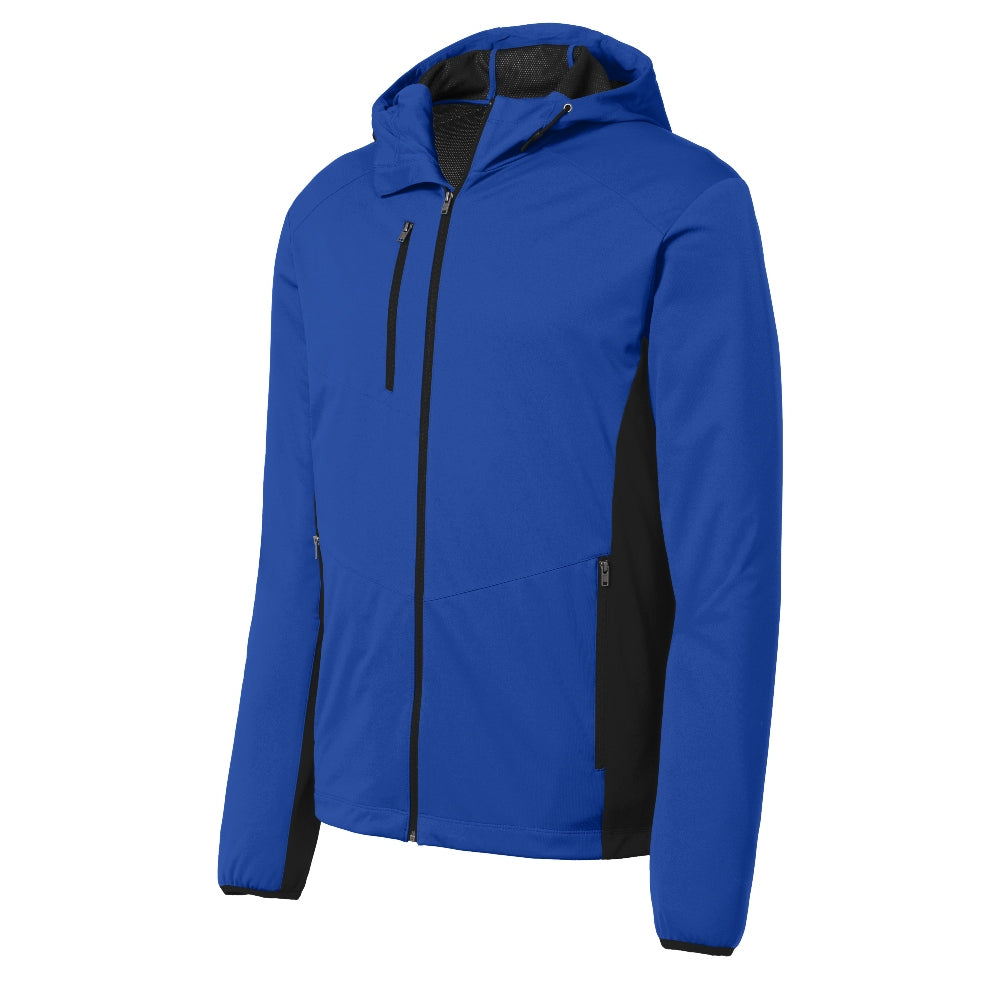 Port Authority® Active Hooded Soft Shell Jacket - True Royal/Deep Black