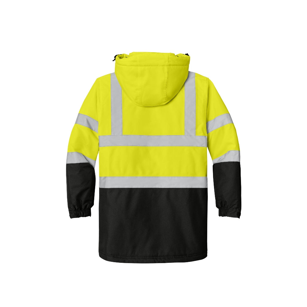 Port Authority® ANSI 107 Class 3 Safety Heavyweight Parka - Safety Yellow/Black/Reflective