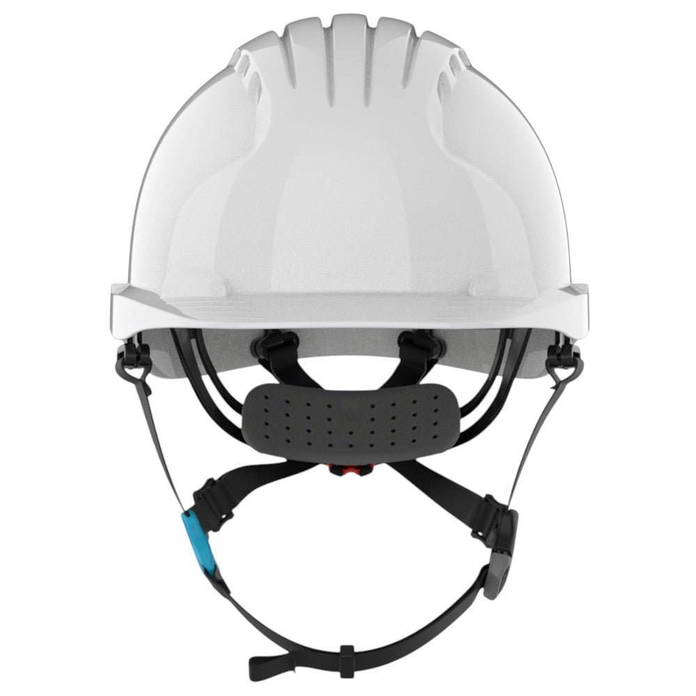 JSP Evolution EV6252SV Deluxe Vented Short Brim Safety Helmet - Wheel Ratchet Suspension - White
