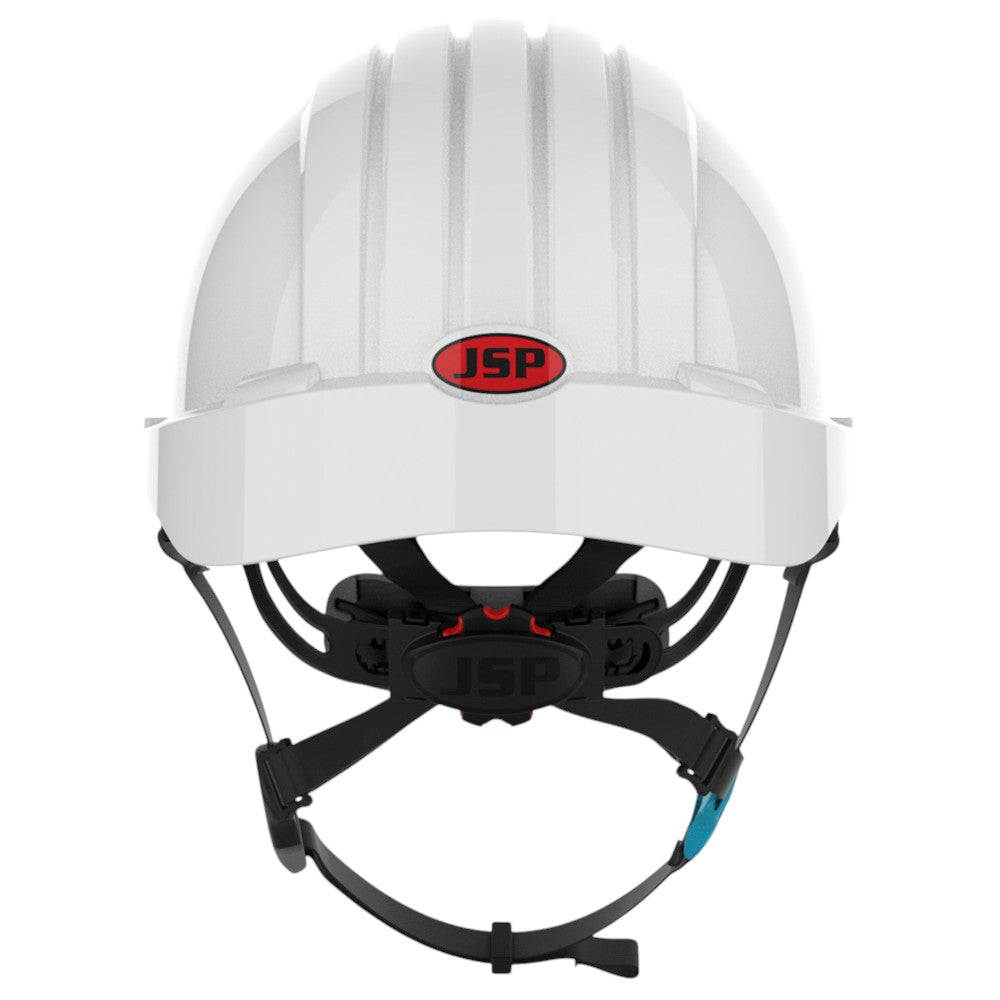 JSP Evolution EV6252SV Deluxe Vented Short Brim Safety Helmet - Wheel Ratchet Suspension - White