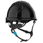 JSP Evolution EV6252SV Deluxe Vented Short Brim Safety Helmet - Wheel Ratchet Suspension - Black