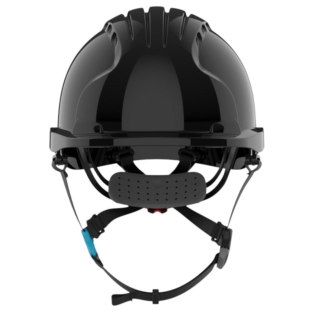 JSP Evolution EV6252SV Deluxe Vented Short Brim Safety Helmet - Wheel Ratchet Suspension - Black