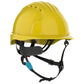 JSP Evolution EV6252SV Deluxe Vented Short Brim Safety Helmet - Wheel Ratchet Suspension - Yellow