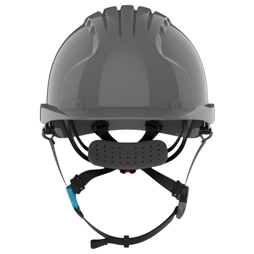 JSP Evolution EV6252SV Deluxe Vented Short Brim Safety Helmet - Wheel Ratchet Suspension - Grey
