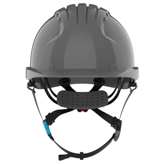 JSP Evolution EV6252SV Deluxe Vented Short Brim Safety Helmet - Wheel Ratchet Suspension - Grey