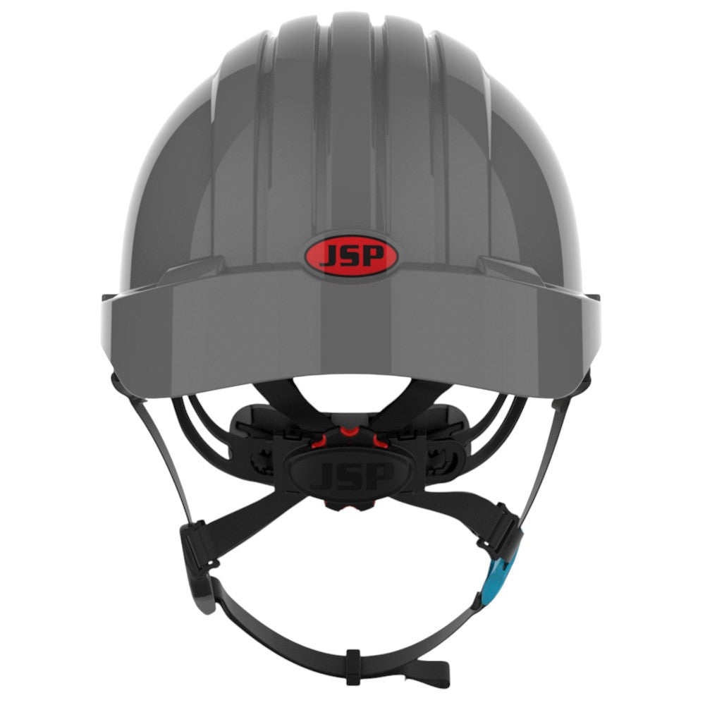 JSP Evolution EV6252SV Deluxe Vented Short Brim Safety Helmet - Wheel Ratchet Suspension - Grey