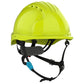 JSP Evolution EV6252SV Deluxe Vented Short Brim Safety Helmet - Wheel Ratchet Suspension - Hi-Vis Yellow