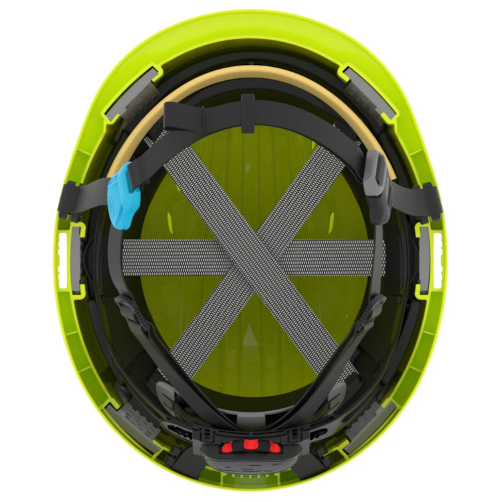 JSP Evolution EV6252SV Deluxe Vented Short Brim Safety Helmet - Wheel Ratchet Suspension - Hi-Vis Yellow