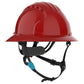 JSP Evolution 6262V Deluxe Full Brim Vented Safety Helmet - Wheel Ratchet Suspension - Red