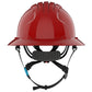 JSP Evolution 6262V Deluxe Full Brim Vented Safety Helmet - Wheel Ratchet Suspension - Red