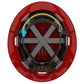 JSP Evolution 6262V Deluxe Full Brim Vented Safety Helmet - Wheel Ratchet Suspension - Red