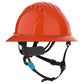 JSP Evolution 6262V Deluxe Full Brim Vented Safety Helmet - Wheel Ratchet Suspension - Neon Orange
