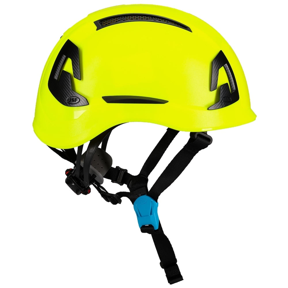 JSP 280-EVOALTV EVO Alta Ascend Vented Climbing Helmet - Ratchet Suspension - Hi-Vis Yellow