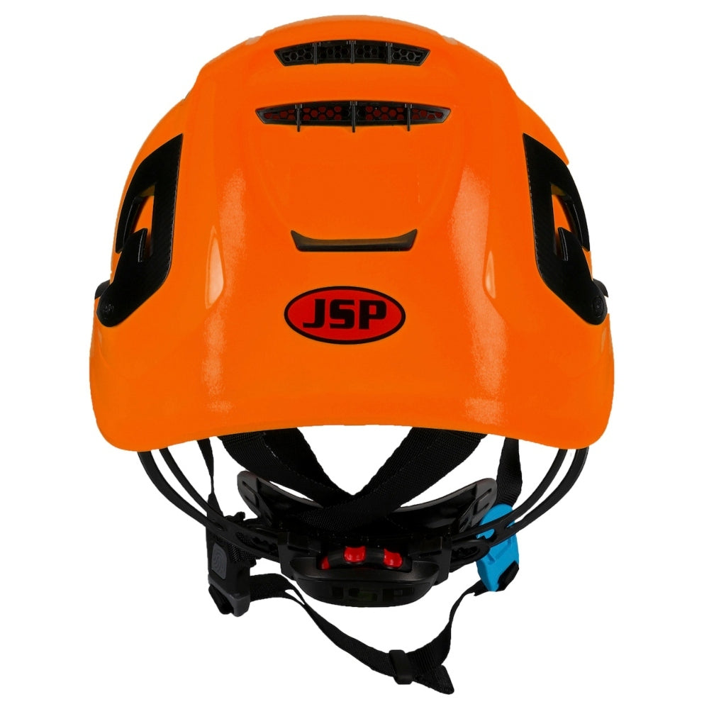 JSP 280-EVOALTV EVO Alta Ascend Vented Climbing Helmet - Ratchet Suspension - Hi-Vis Orange