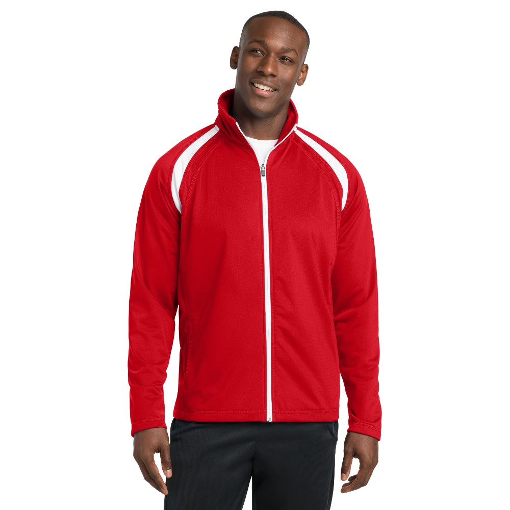 Sport-Tek® Tricot Track Jacket - True Red/White