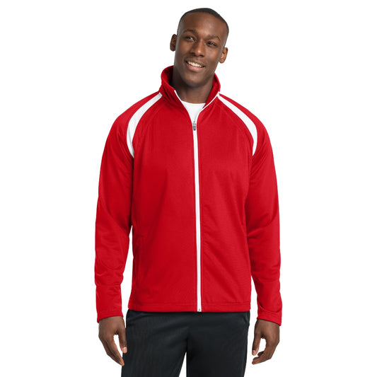 Sport-Tek® Tricot Track Jacket - True Red/White