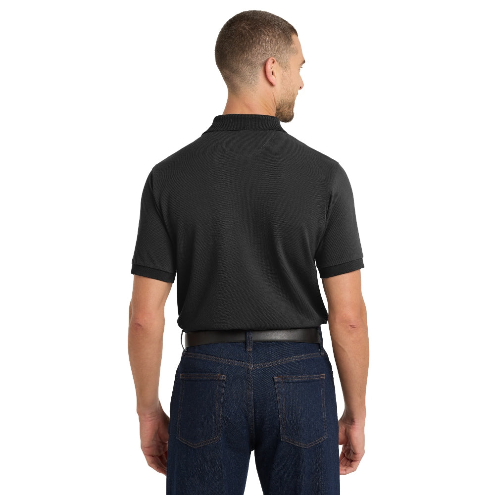 Port Authority® Heavyweight Cotton Pique Polo - Black