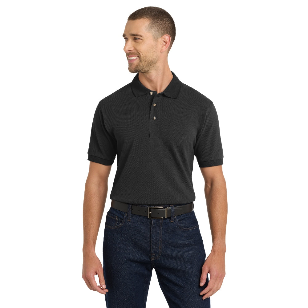 Port Authority® Heavyweight Cotton Pique Polo - Black