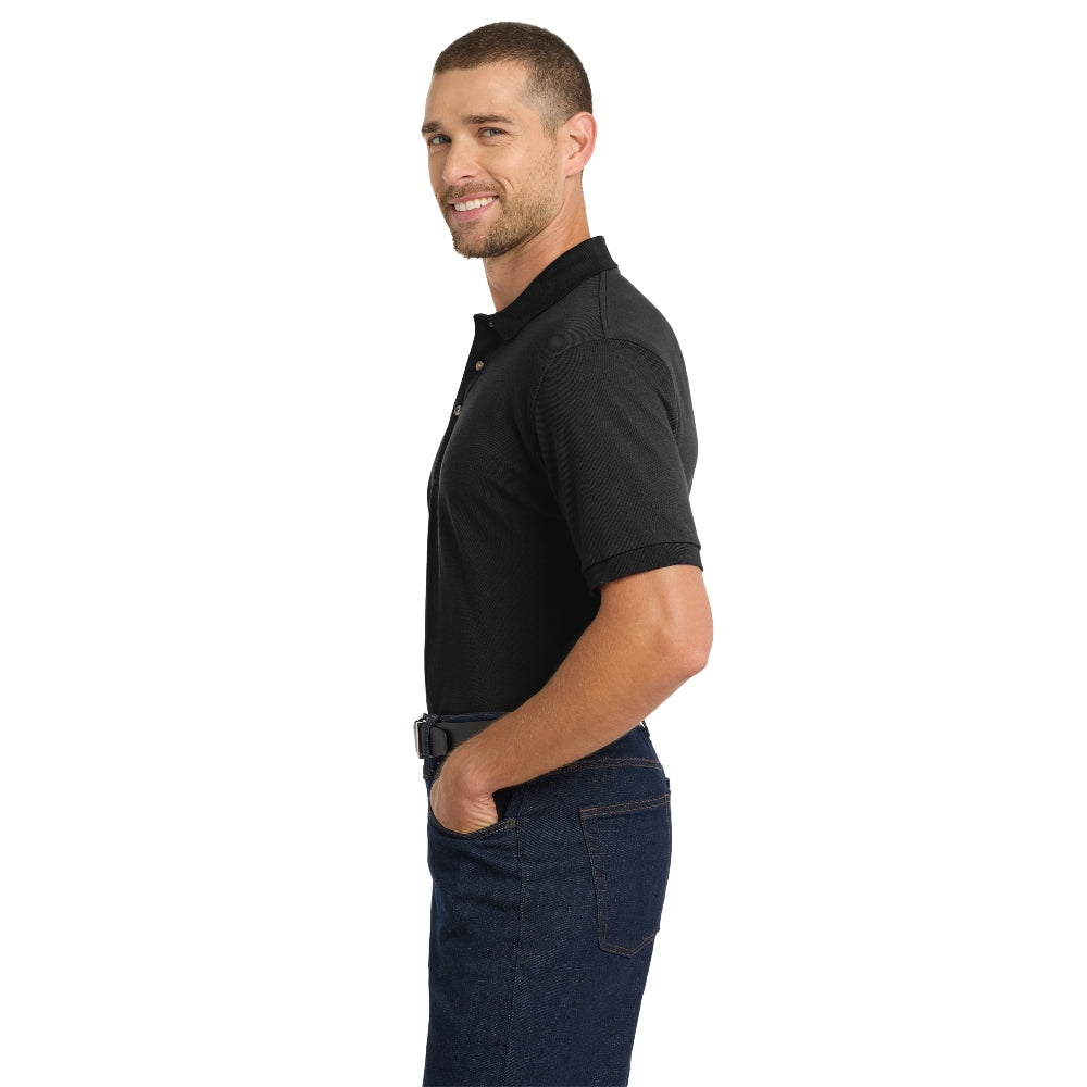Port Authority® Heavyweight Cotton Pique Polo - Black