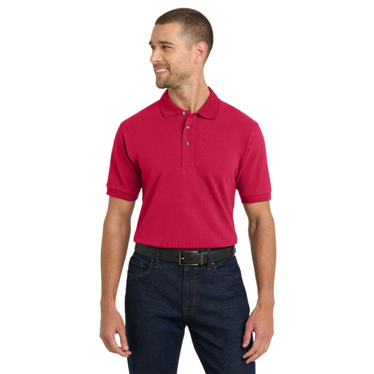 Port Authority® Heavyweight Cotton Pique Polo - Red