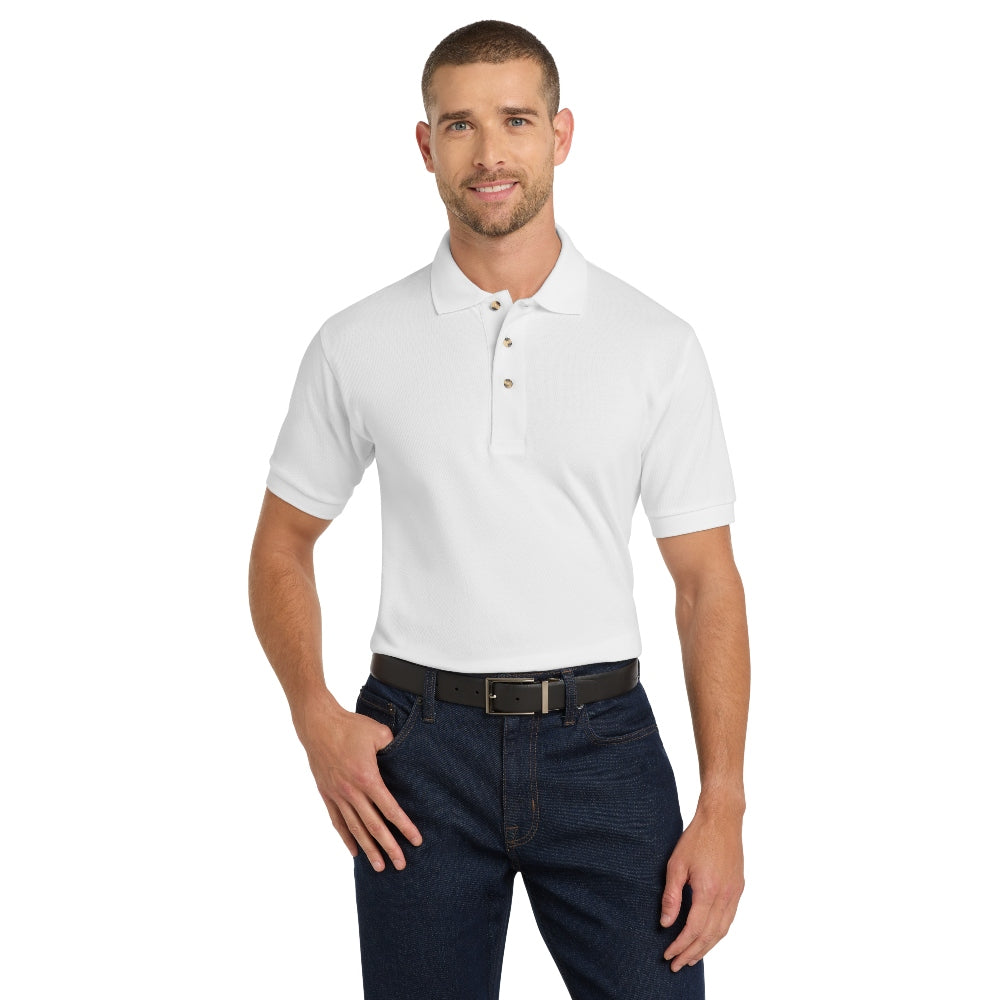 Port Authority® Heavyweight Cotton Pique Polo - White