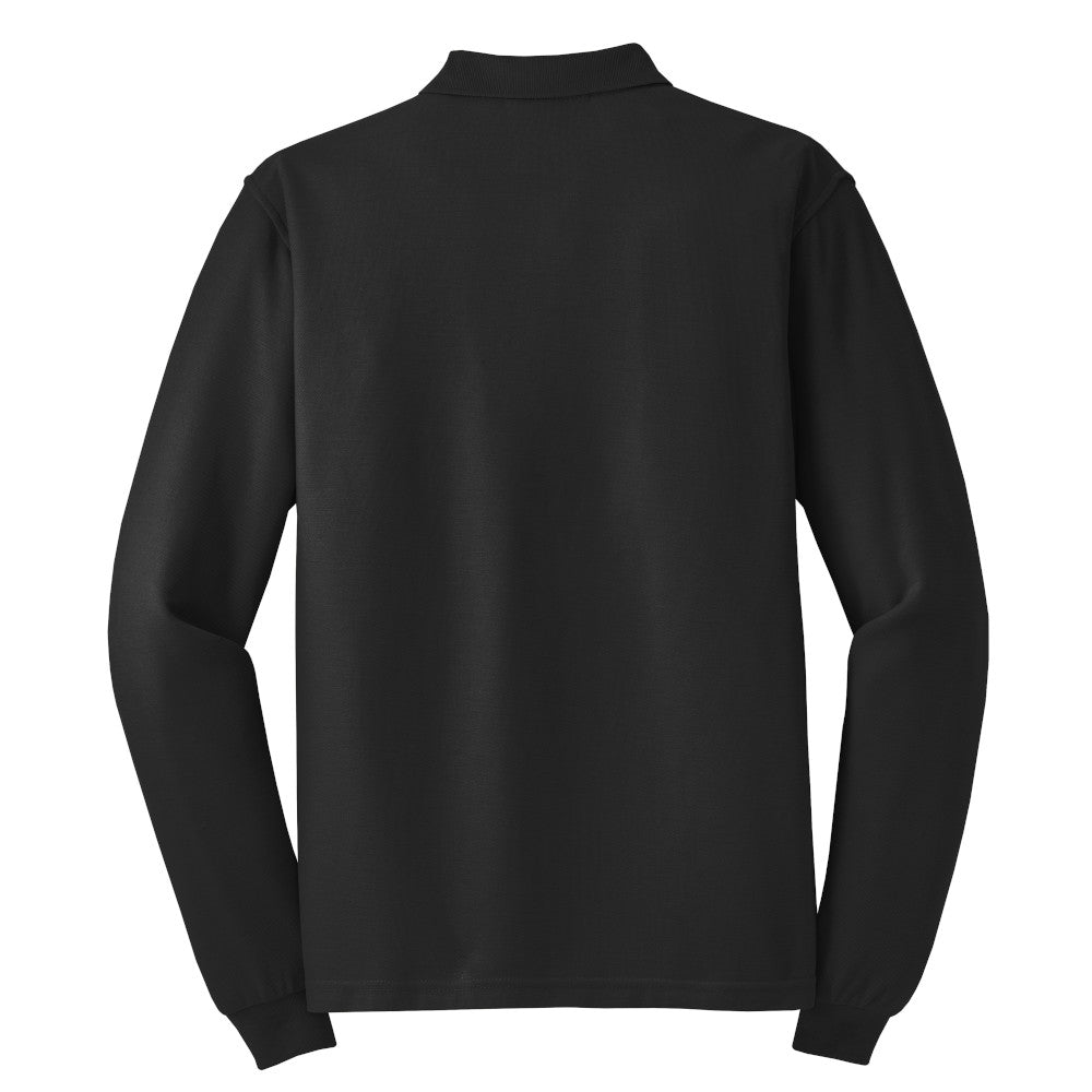 Port Authority® Silk Touch™ Long Sleeve Polo - Black
