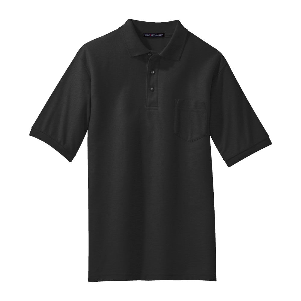 Port Authority® Silk Touch™ Polo with Pocket - Black