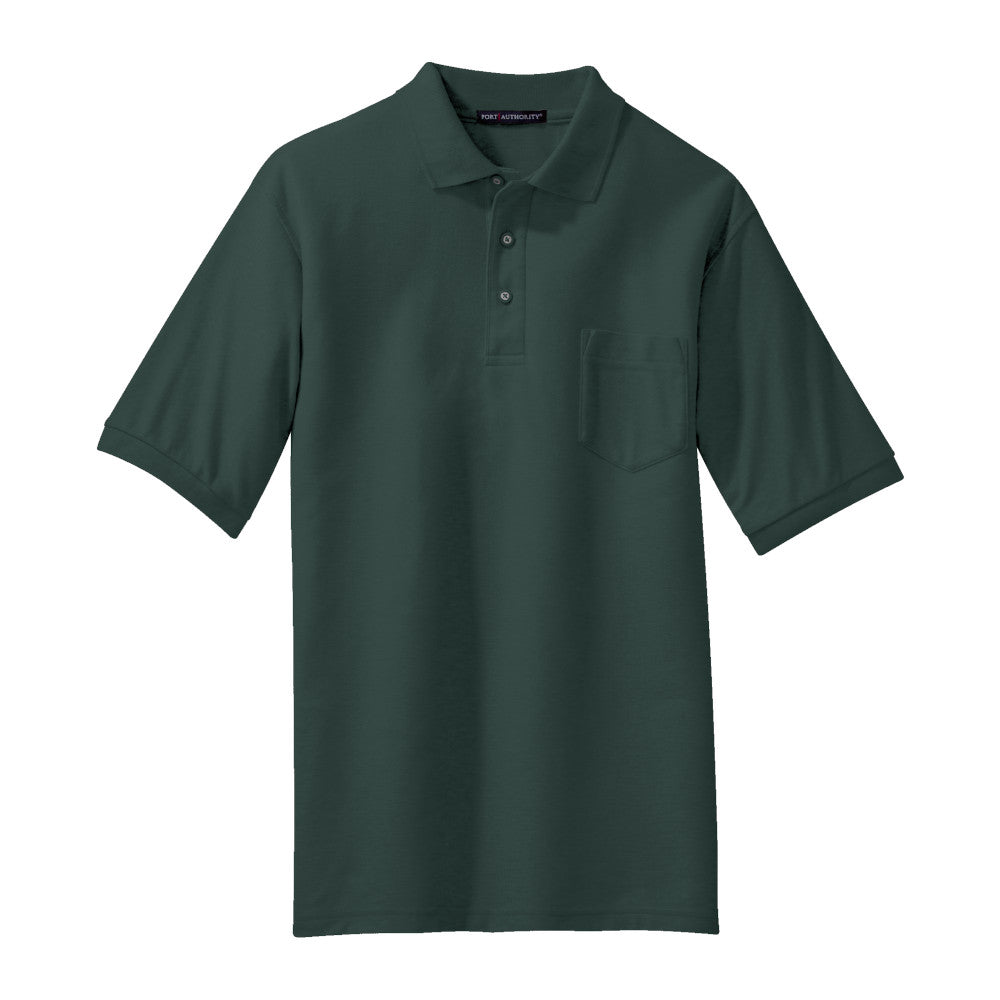 Port Authority® Silk Touch™ Polo with Pocket - Dark Green