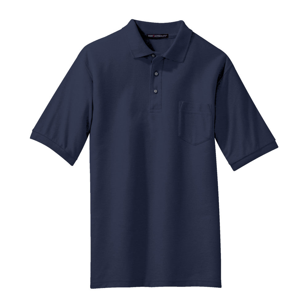 Port Authority® Silk Touch™ Polo with Pocket - Navy