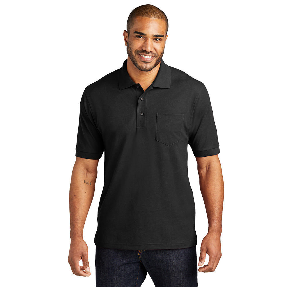 Port Authority® Silk Touch™ Polo with Pocket - Black
