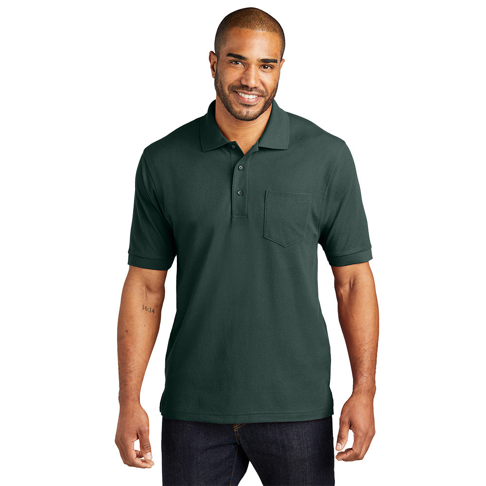 Port Authority® Silk Touch™ Polo with Pocket - Dark Green