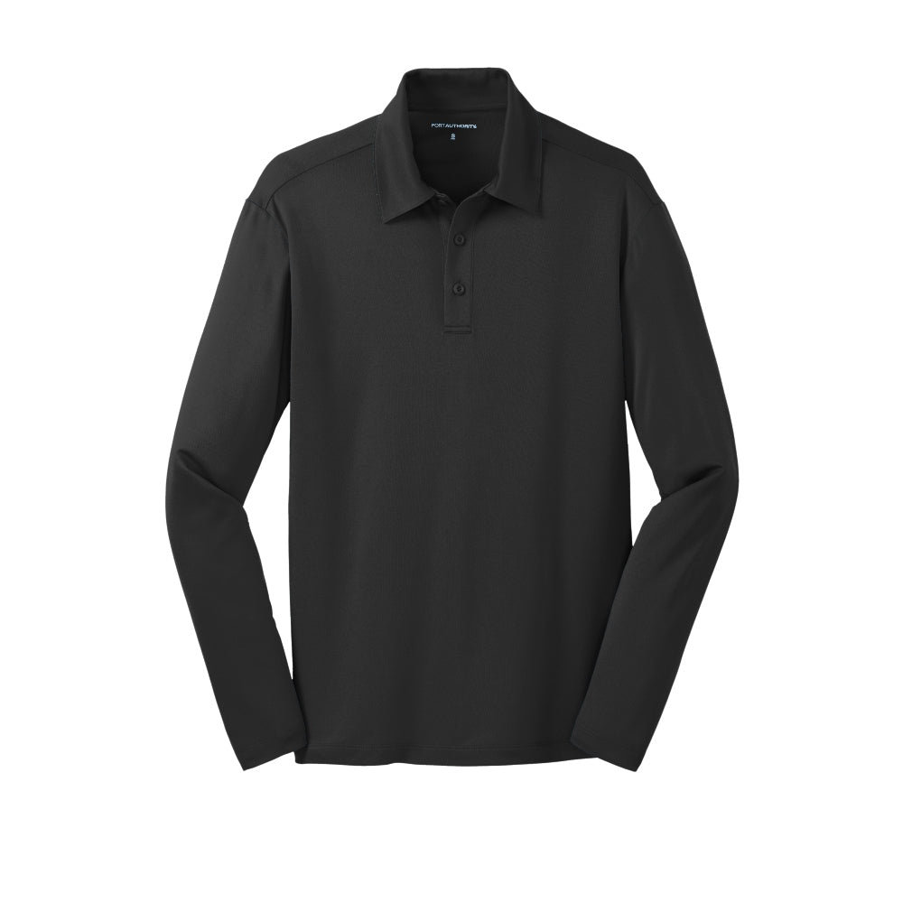 Port Authority® Silk Touch™ Performance Long Sleeve Polo - Black