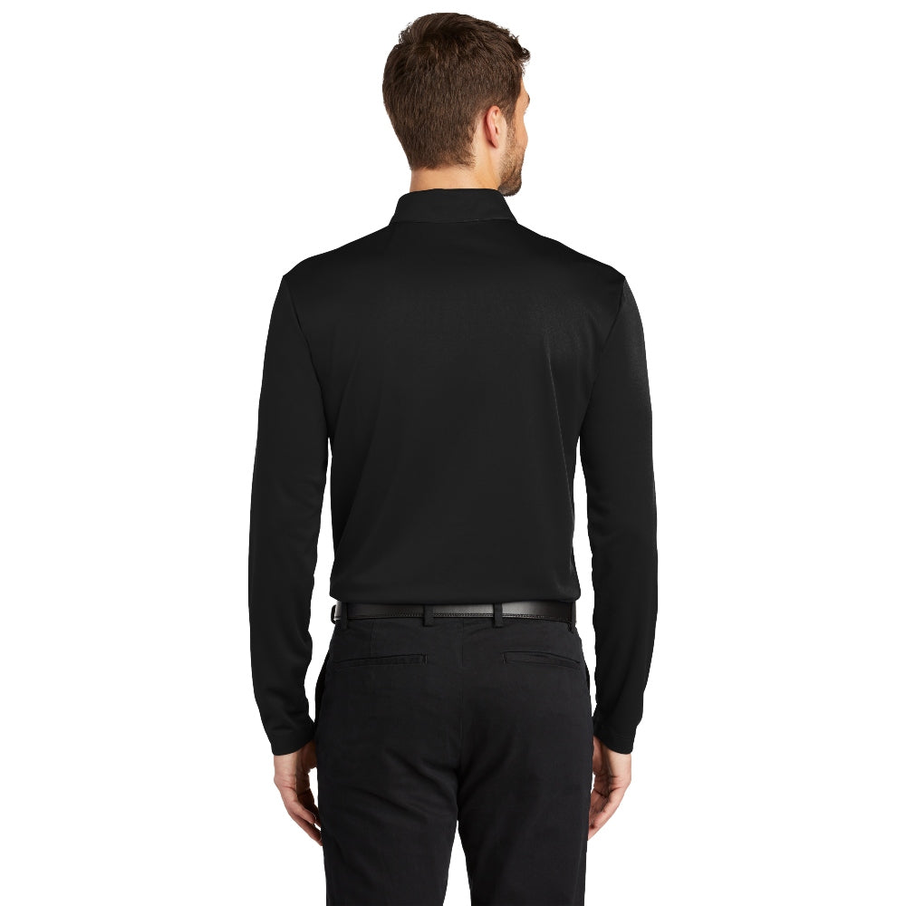 Port Authority® Silk Touch™ Performance Long Sleeve Polo - Black