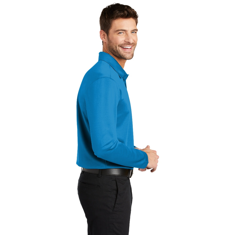Port Authority® Silk Touch™ Performance Long Sleeve Polo - Brilliant Blue