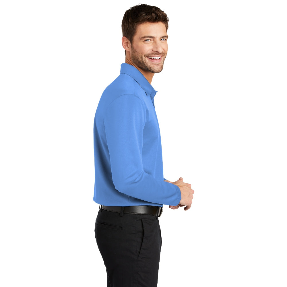 Port Authority® Silk Touch™ Performance Long Sleeve Polo - Carolina Blue
