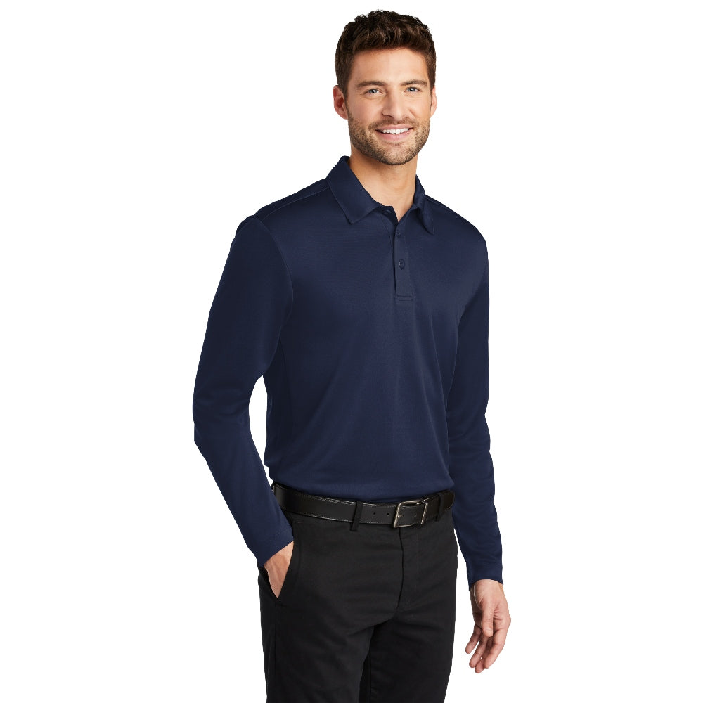 Port Authority® Silk Touch™ Performance Long Sleeve Polo - Navy