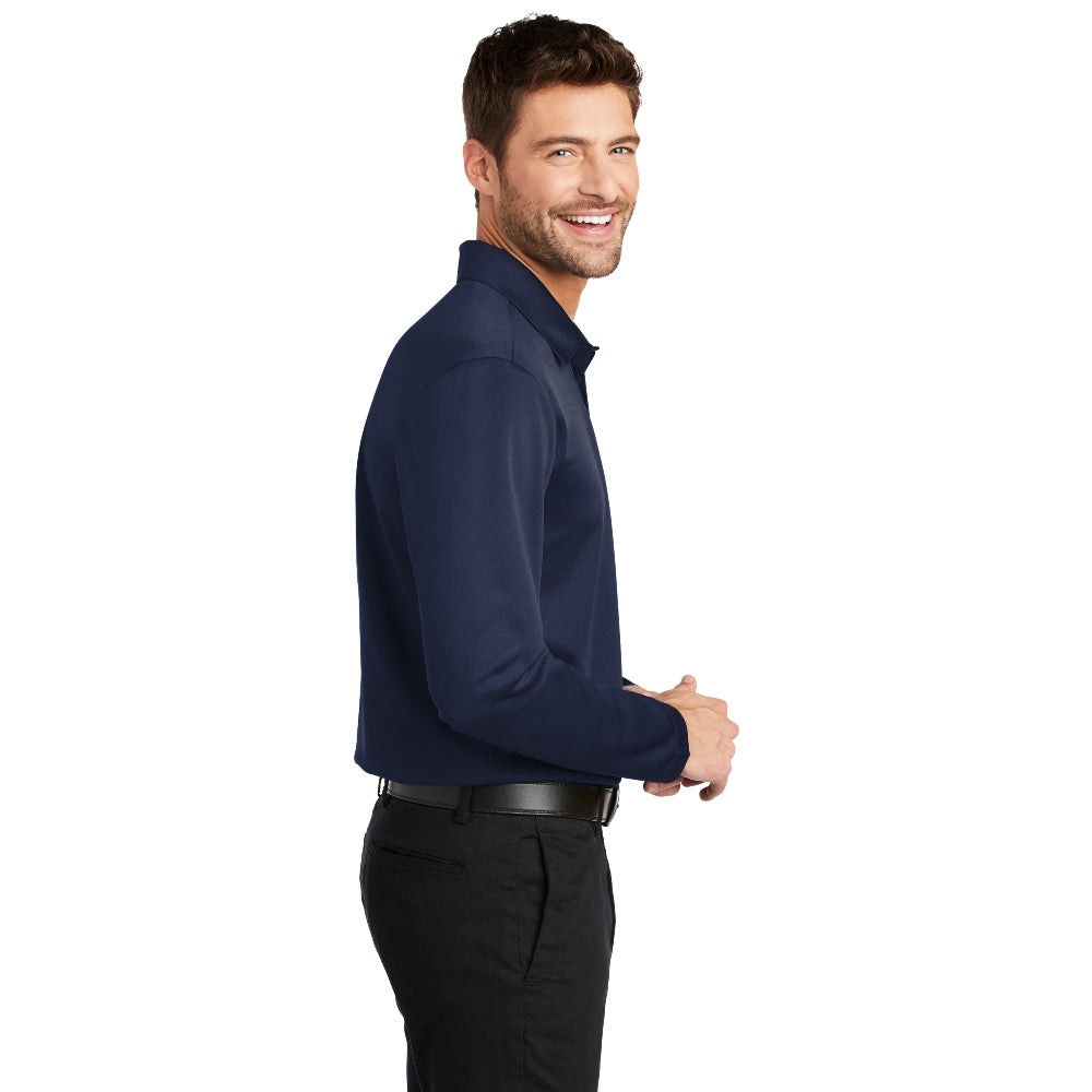 Port Authority® Silk Touch™ Performance Long Sleeve Polo - Navy