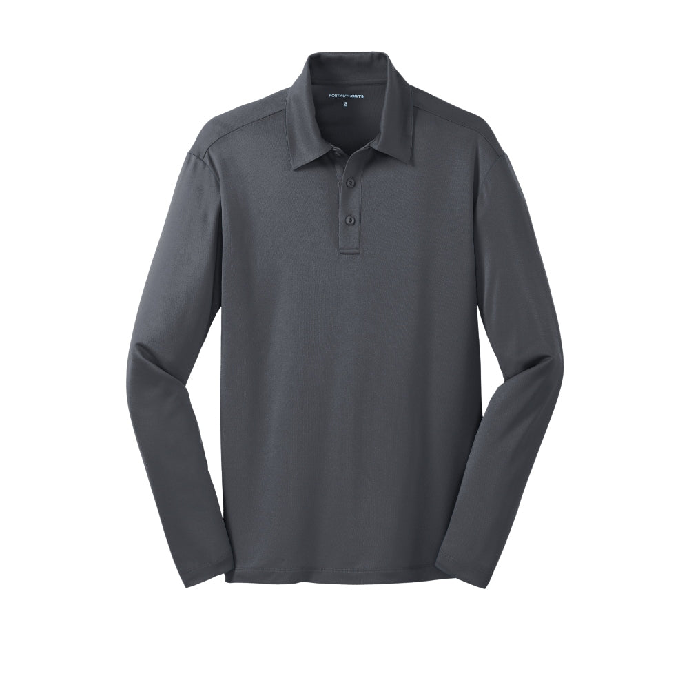 Port Authority® Silk Touch™ Performance Long Sleeve Polo - Steel Grey